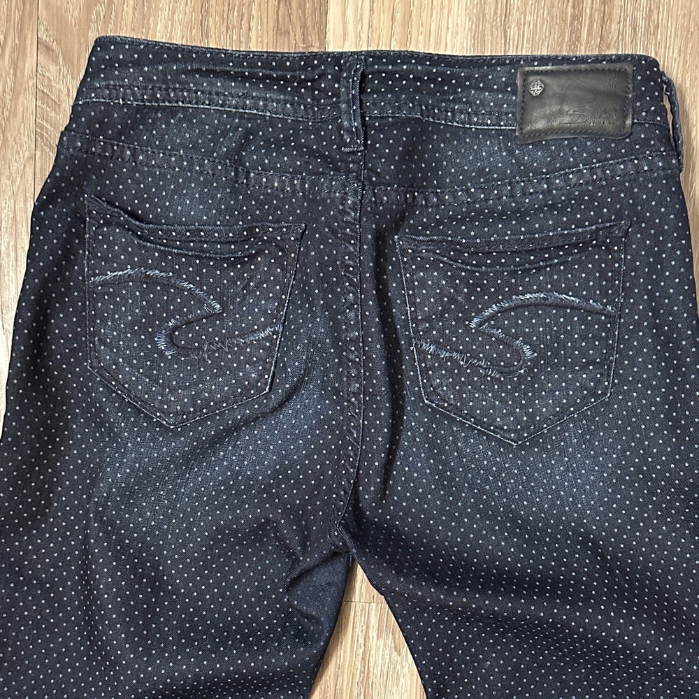 Silver Jeans Black Polka Dot Denim